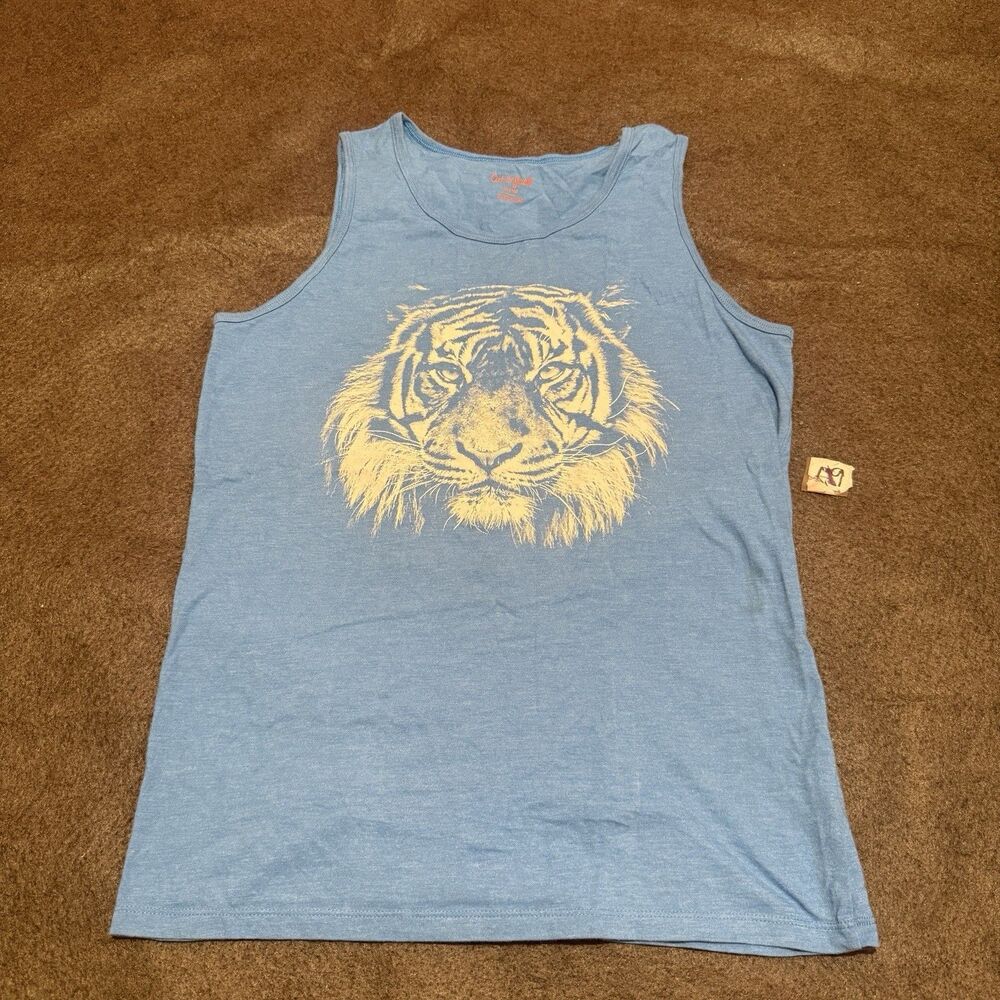 Cat & Jack Kids Tank Top XL Extra Large 16 Blue Sleeveless Shirt Lion